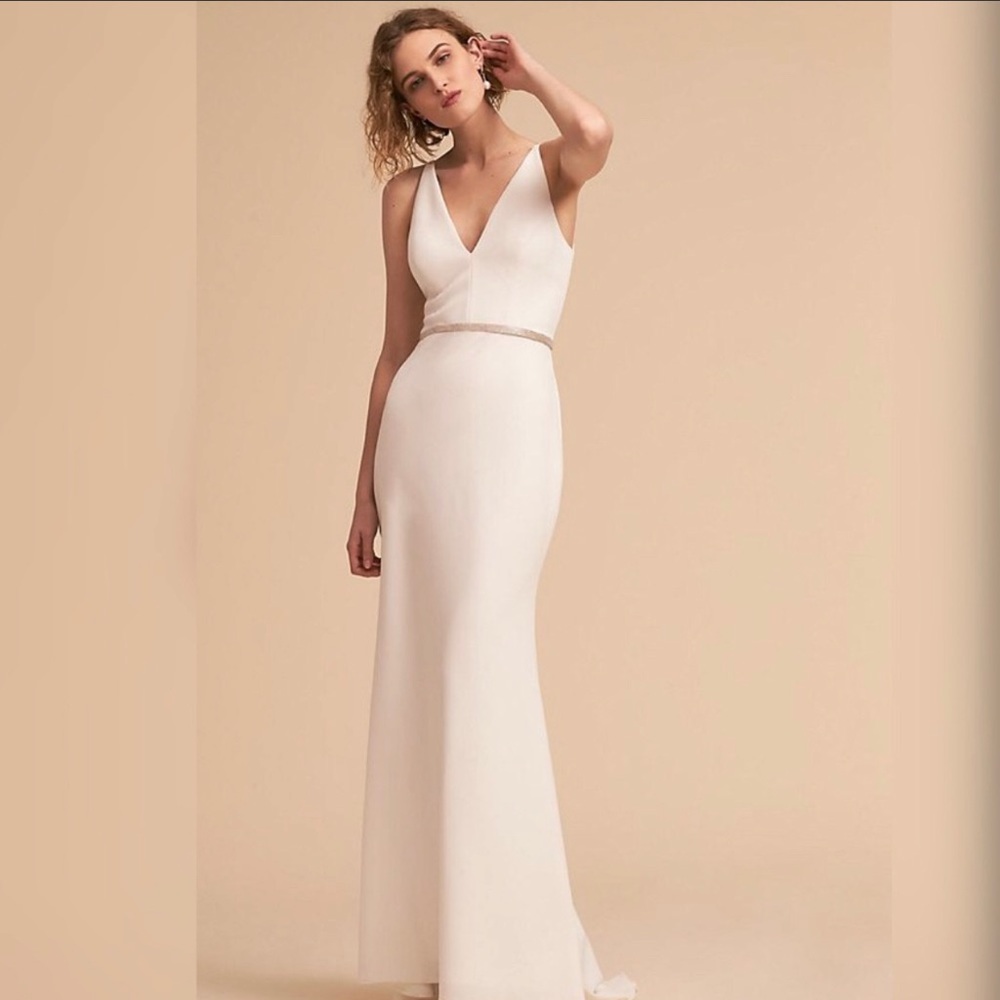 BHLDN Jones V-Neck Crepe Dress Size 2 NWOT